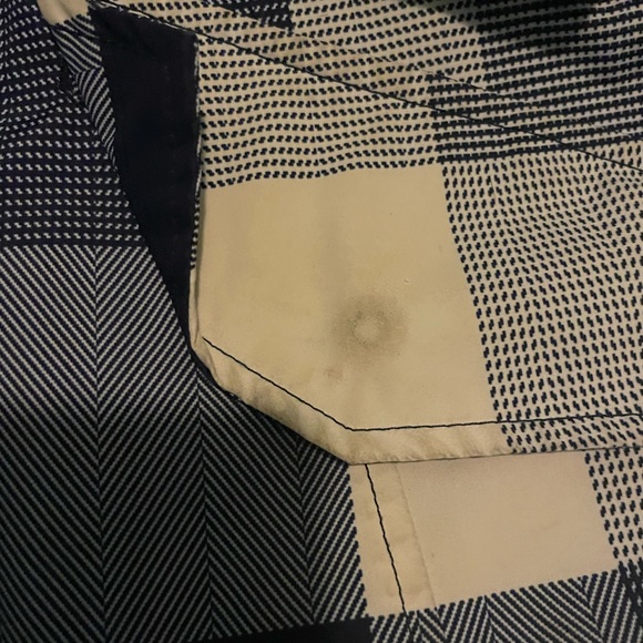 Hooded rain jacket the north face waterproof blue white plaid size small - Picture 2 of 7